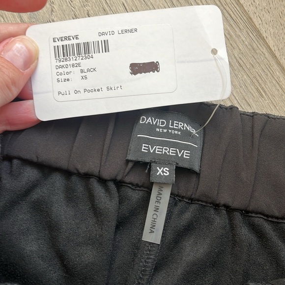 NWT Evereve  x David Lerner Faux Leather / Suede Pull-on Pocket Mini Skirt (XS) - Picture 4 of 8
